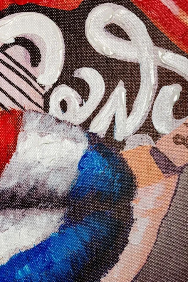 Tablou decorativ multicolor din lemn de Brad si panza, 100x3,5x100 cm, Talent Bizzotto