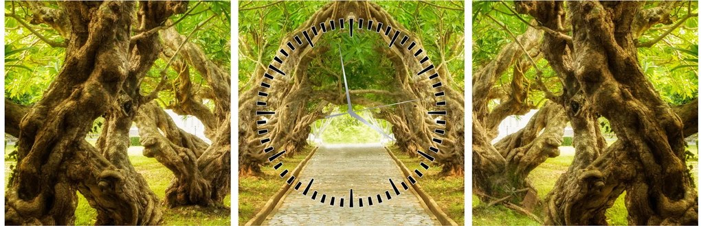 Tablou - Tunel viu din plumeria (cu ceas) (90x30 cm)