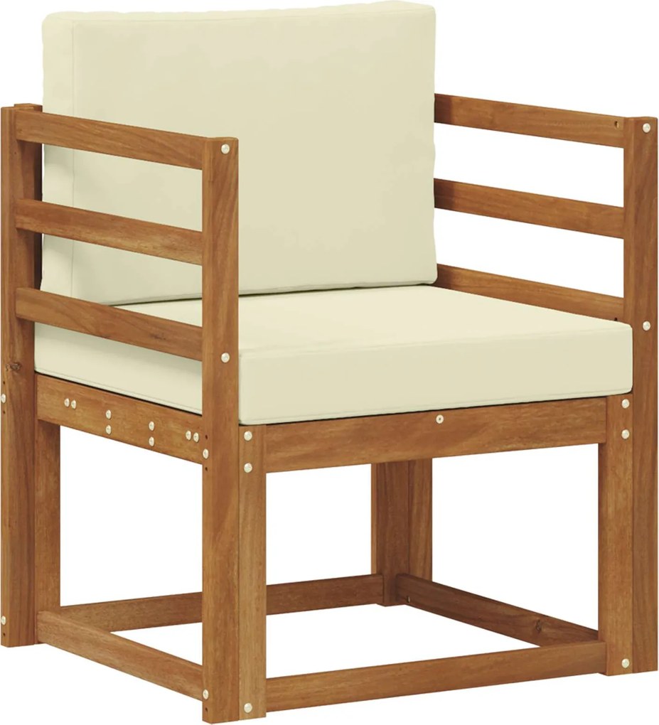 vidaXL Canapea de exterior Lemn de acacia solid și poliester natural