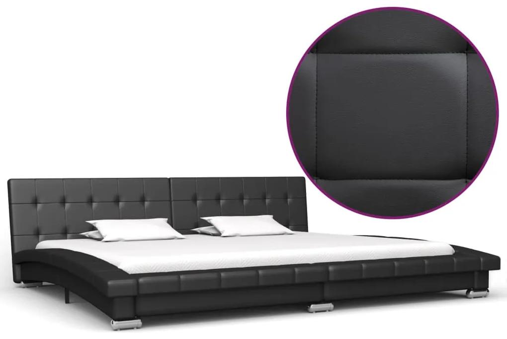 280621 vidaXL Cadru de pat, negru, 200 x 180 cm, piele artificială