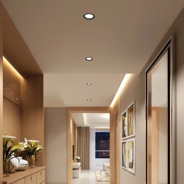 Immax NEO 07296L - Spot LED încastrat, reglabil, downlight, 12W, 230V, Wi-Fi, Tuya Ø 12 cm, negru