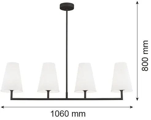 Lustră pe tijă SAFIANO 4xE27/15W/230V negru Argon 1831