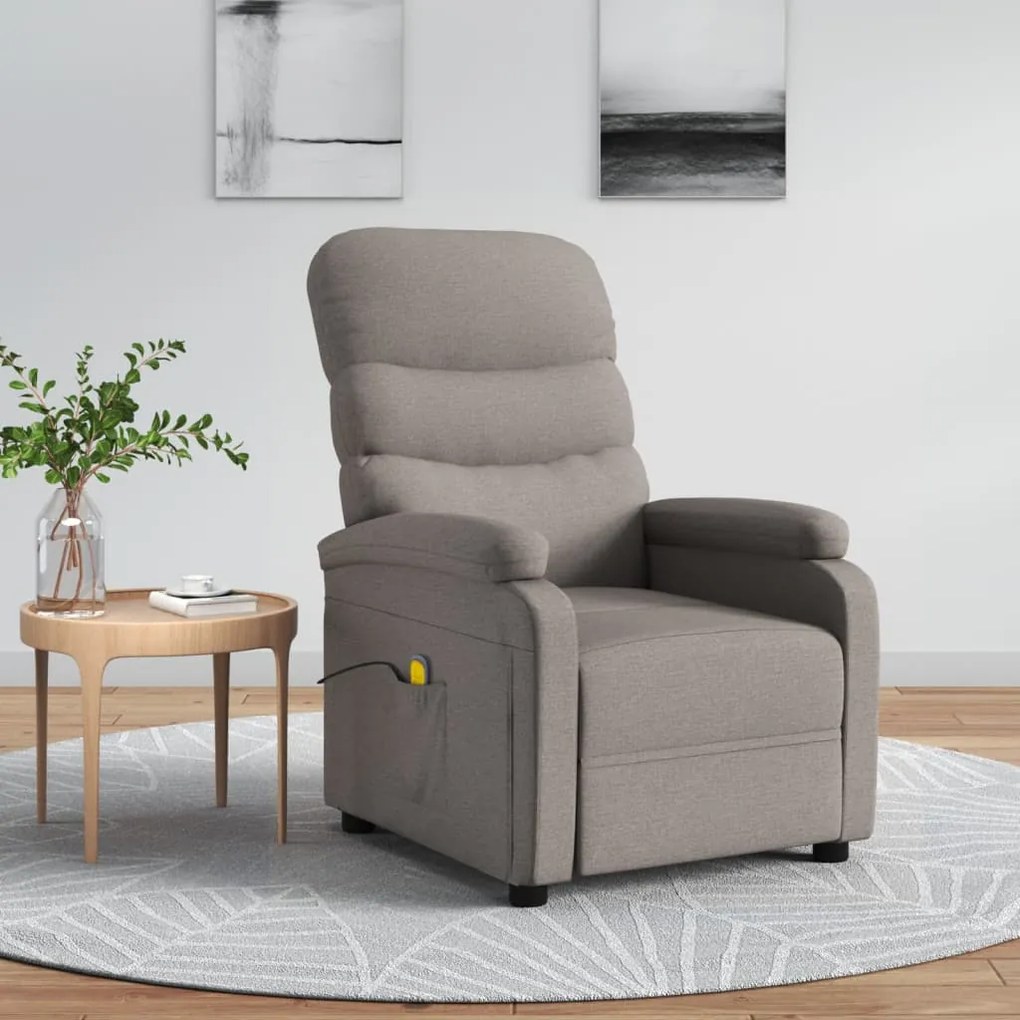321234 vidaXL Scaun de masaj, taupe, țesătură