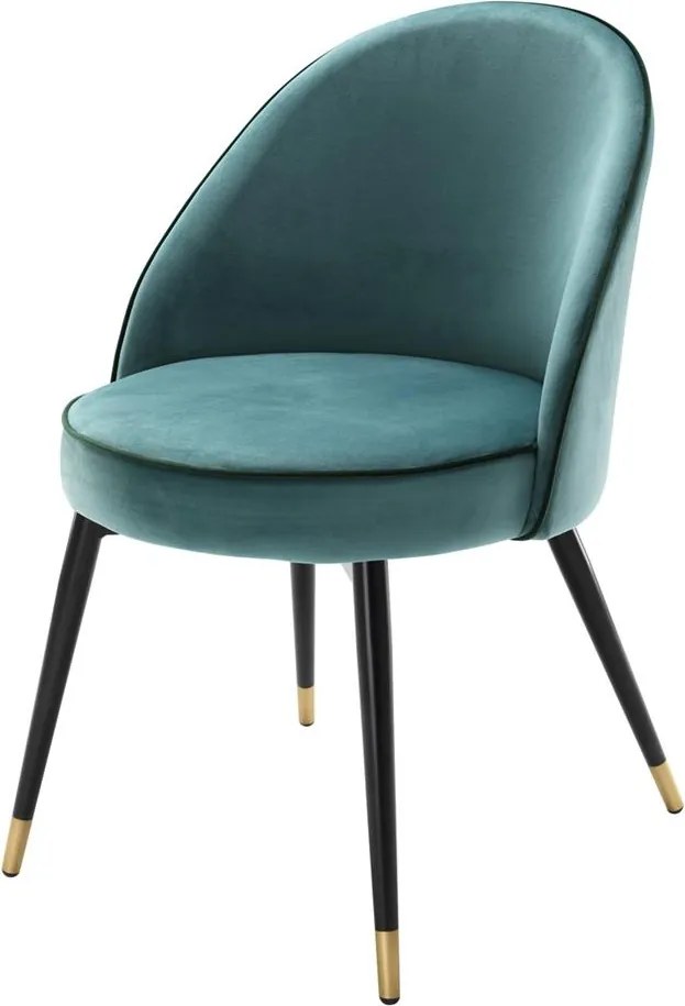 Set de 2 scaune elegante design LUX Cooper, catifea turcoaz 113123 HZ