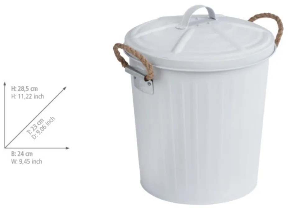 Coș de gunoi din inox Wenko, alb