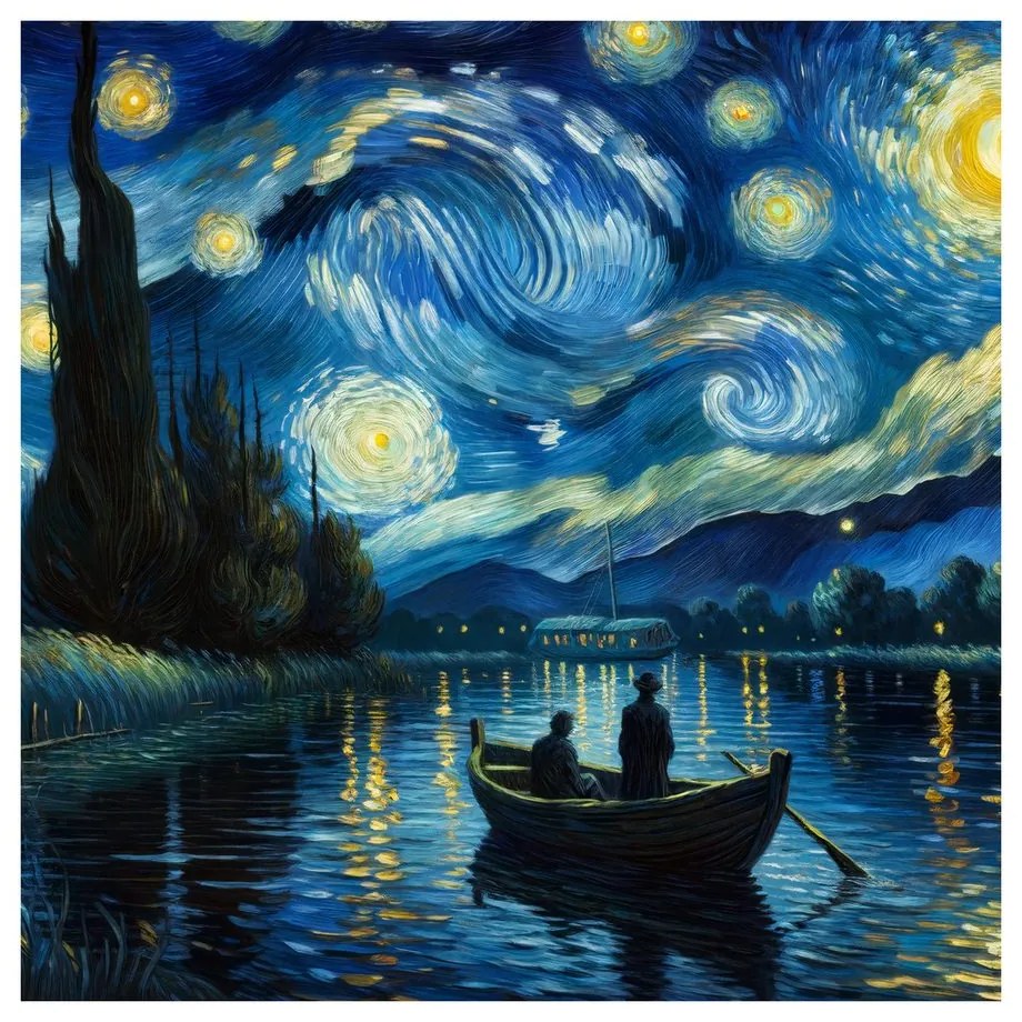 Tablou noapte magică pe apă