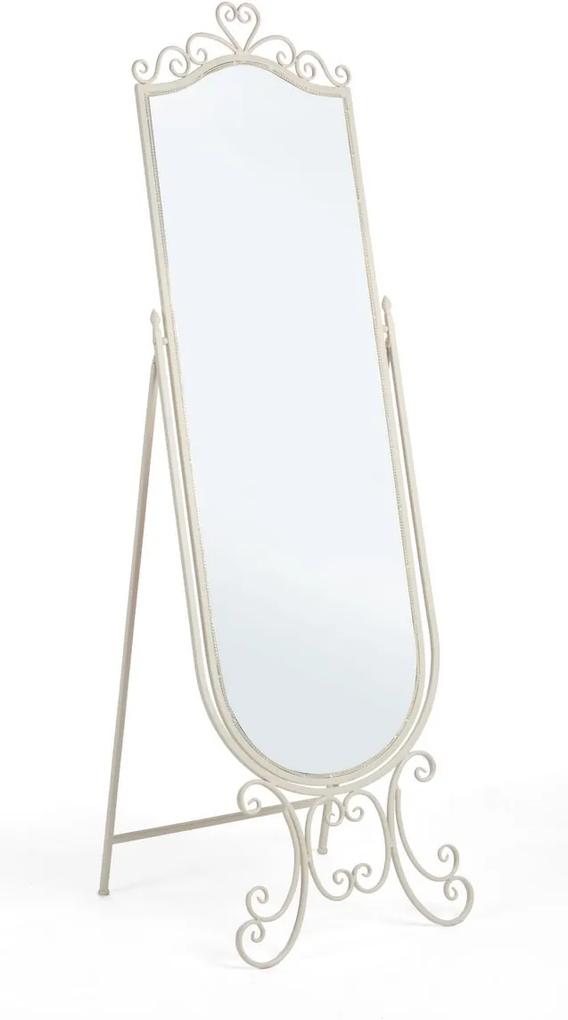 Oglinda decorativa pliabila de podea cu rama metal crem Giselle 51 cm x 50 cm x 165 h