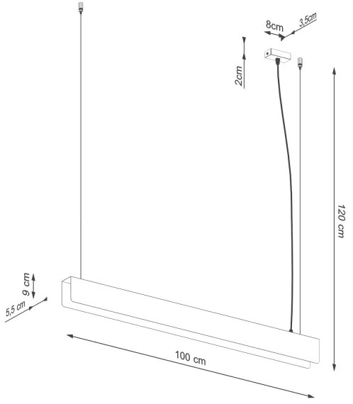 Lustră LED pe cablu Sollux SL.1394 SPARK 1xG13/8,5W/230V alb