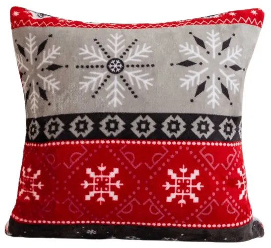 Husa din microplus pentru pernuta SNOWY FOREST 45x45 cm, gri