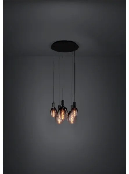 Lustră pe cablu Eglo 390267 HUEBRO 5xE27/40W/230V negru