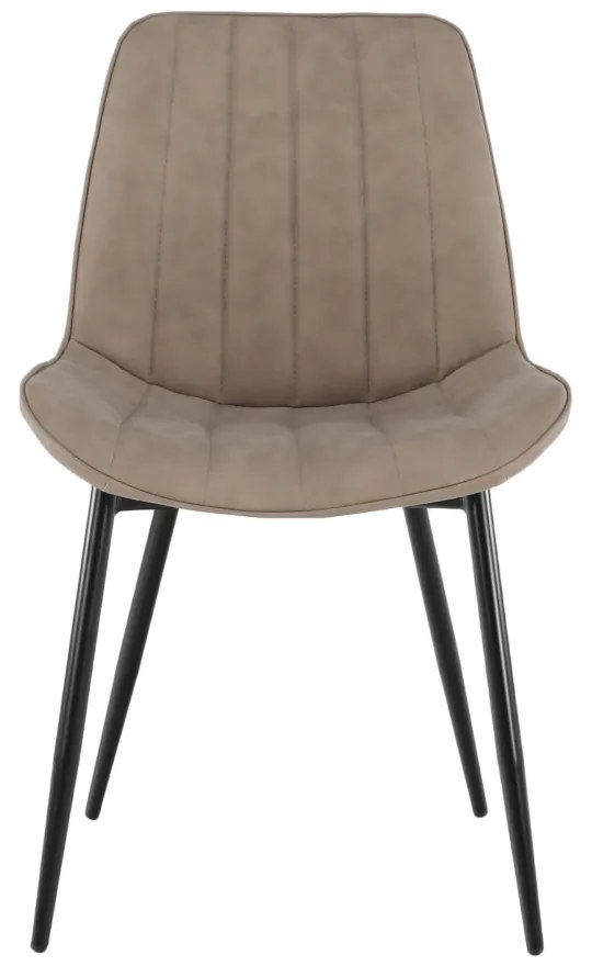 Scaun, piele ecologică gri maroniu taupe/negru, HAZAL