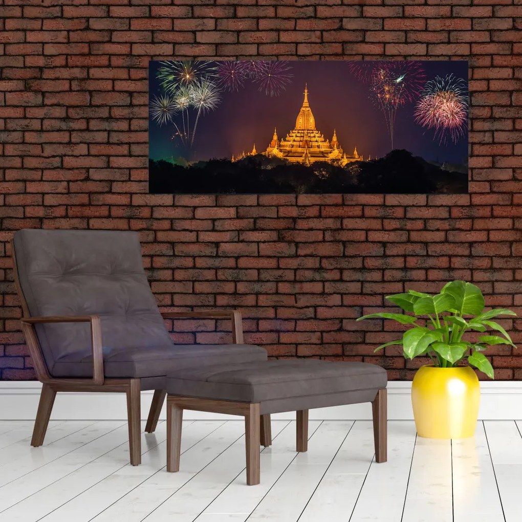 Tablou cu artificii în Asia (120x50 cm)