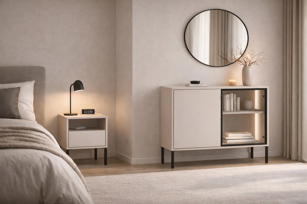 Noptieră cu sertar Harmona 40 cm - cașmir