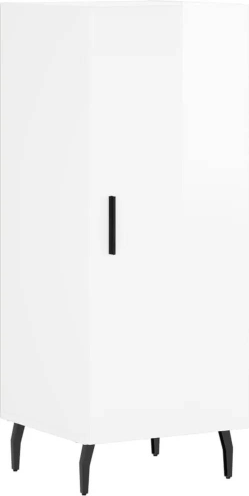 vidaXL Servantă, alb extralucios, 34,5x34x90 cm, lemn compozit