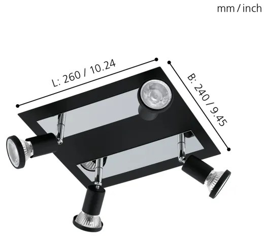 Eglo 94966 - LED Lampa spot SARRIA 4xGU10-LED/5W/230V