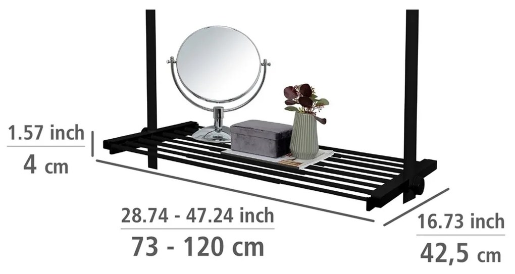 Wenko Raftă telescopică din sârmă Herkules, 73–120cm, negru