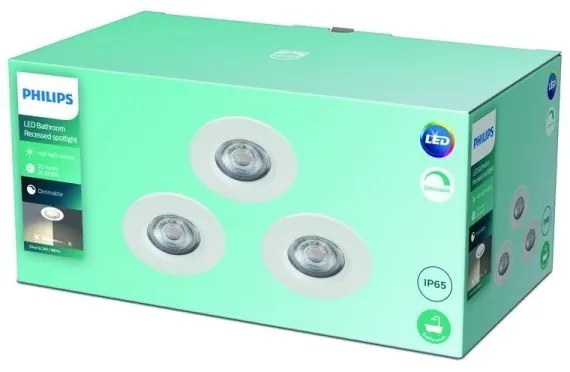 SET 3x corp de iluminat LED pentru baie dimabil LED/5W/230V 2700K IP65 Philips