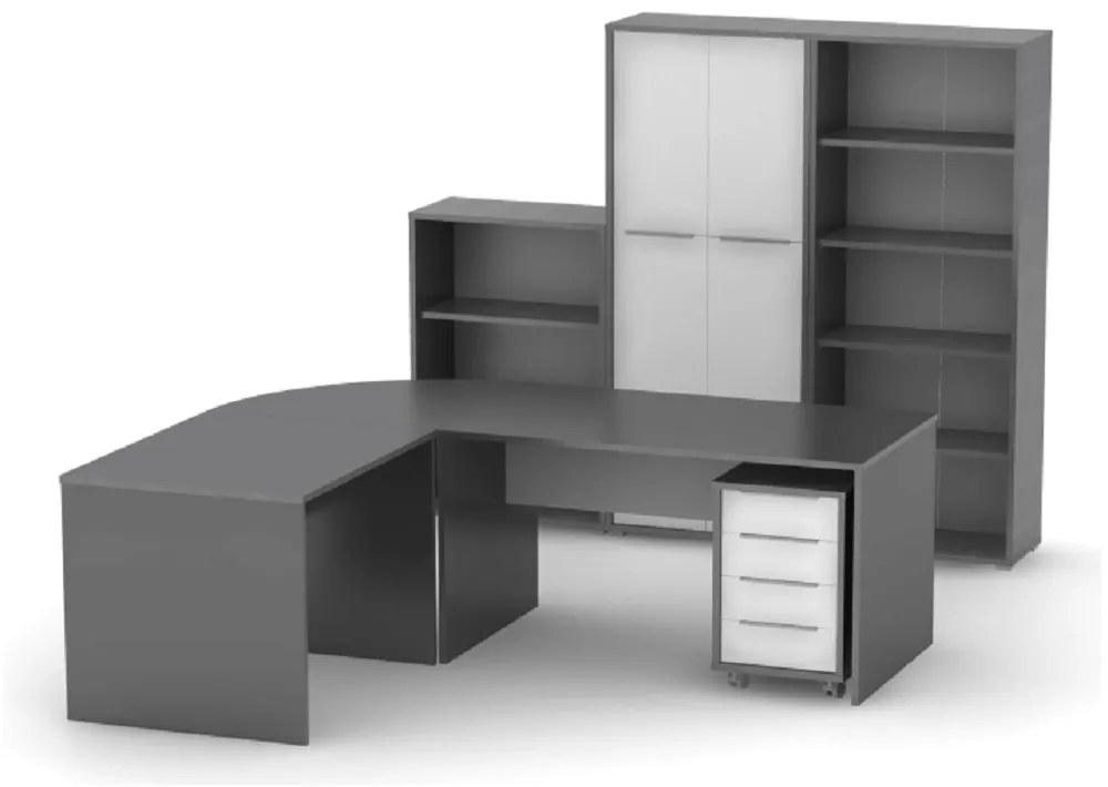 Dulap de birou cu lacăt Hamila NEW TYP 31 (grafit + alb). 1028789