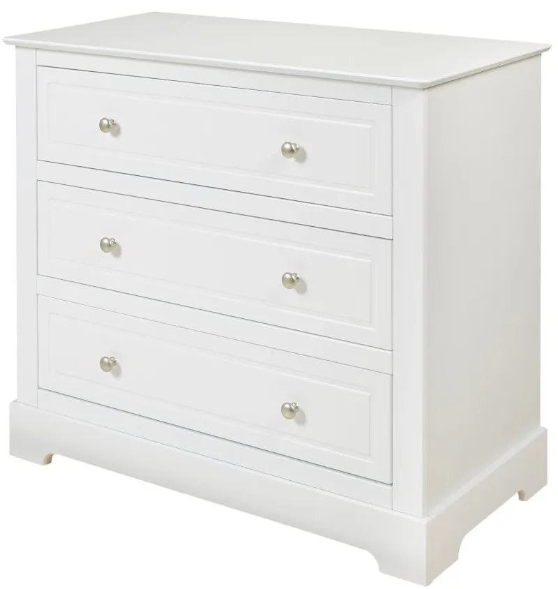 Comoda Marylou alba cu 3 sertare L102,6 cm