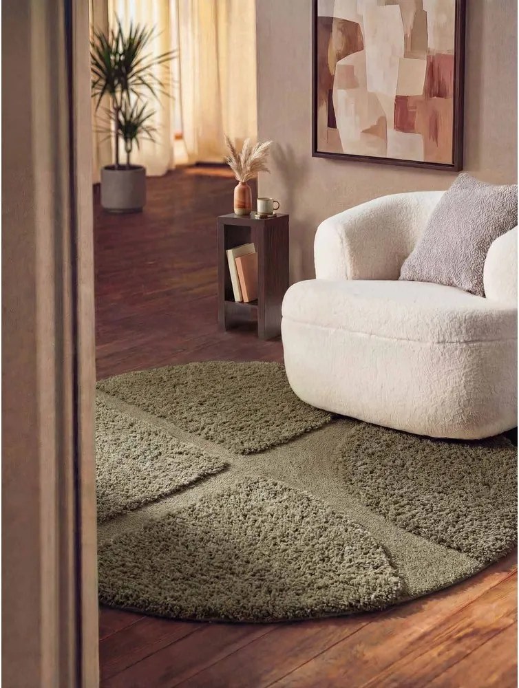 Covor kaki țesut manual rotund ø 200 cm Lambeth Jasper – Ted Baker