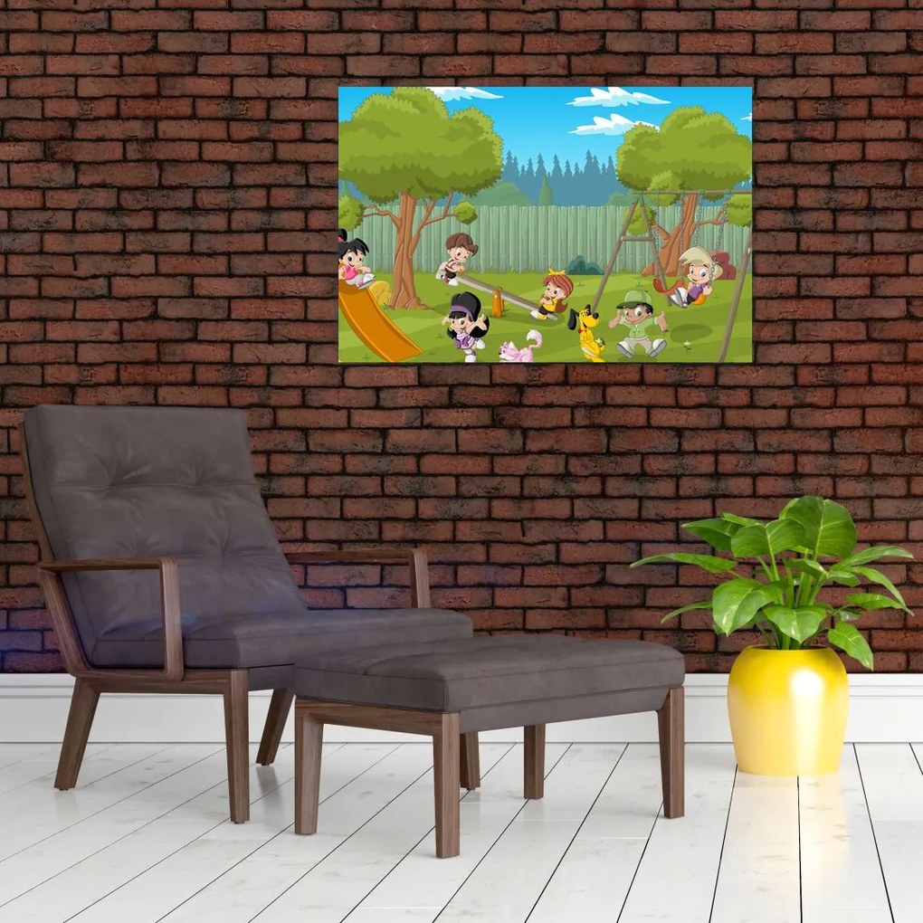 Tablou - Copii la locul de joacă (90x60 cm)