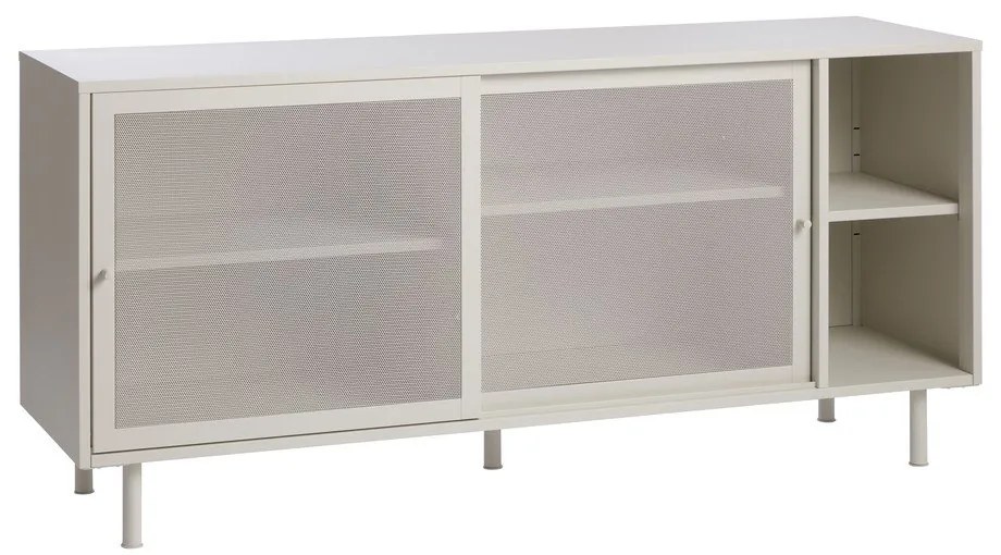 Comodă gri din metal cu ușă glisantă 160x75x47 cm Veep – Unique Furniture