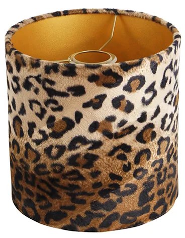 Abajur din catifea cu imprimeu leopard 20/20/20 interior auriu