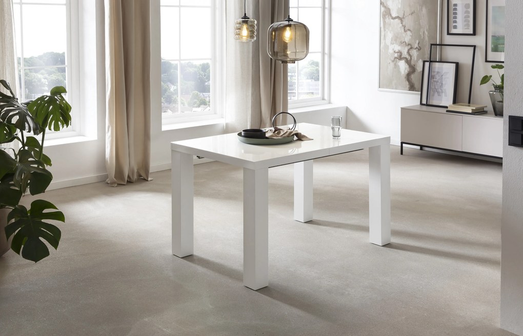 Masa dreptunghiulara extensibila 120/180 / 240x80 cm alba