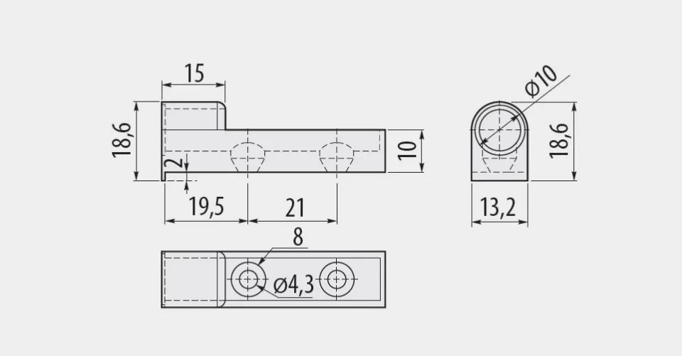 ADAPTOR PENTRU AMORTIZOR USA CU APLICARE IN CANT GTV AM-ADAP0B-60