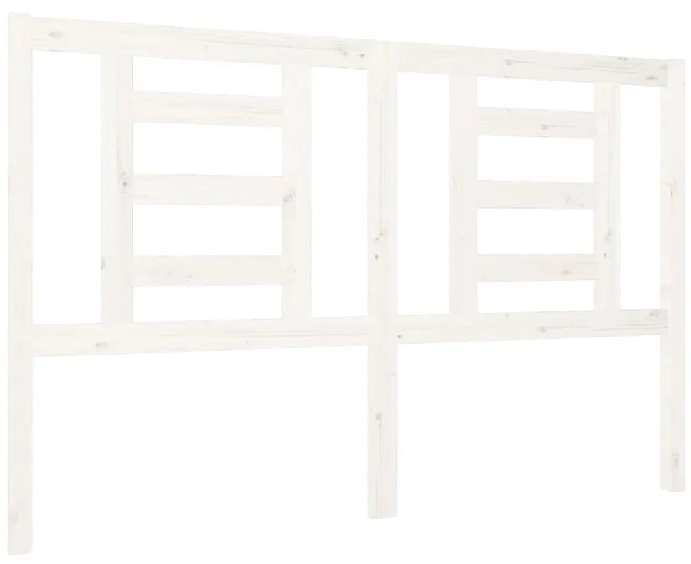 818811 vidaXL Tăblie de pat, alb, 126x4x100 cm, lemn masiv de pin