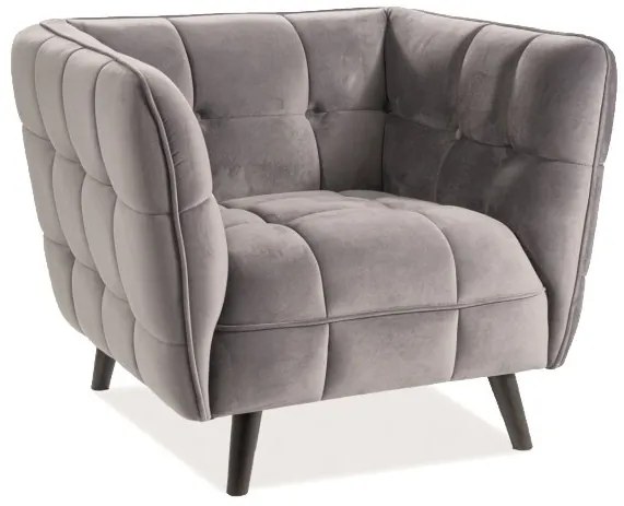 Fotoliu catifea Culoare Gri / Wenge , CASTELLO 1 VELVET