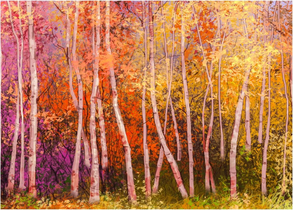 Tablou - Pădurea colorată (70x50 cm)