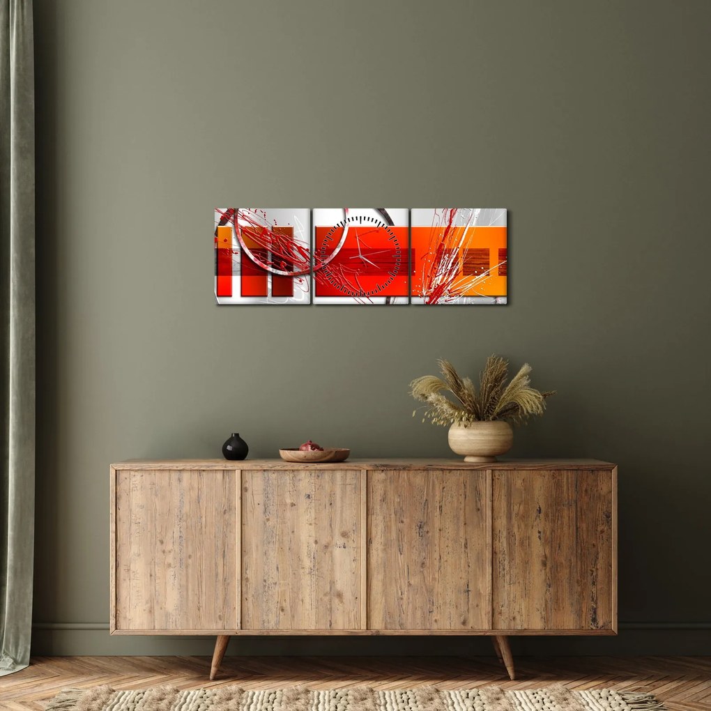 Tablou abstract (cu ceas) (90x30 cm)