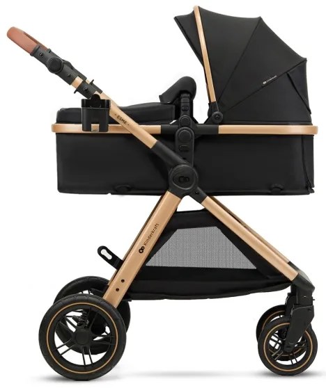 Cărucior de copii combinat 3 în 1 KINDERKRAFT ESME Pure black + scaun auto MINK PRO