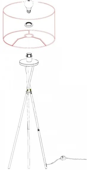 Eglo 95539 - Lampadar FONDACHELLI 1xE27/60W/230V