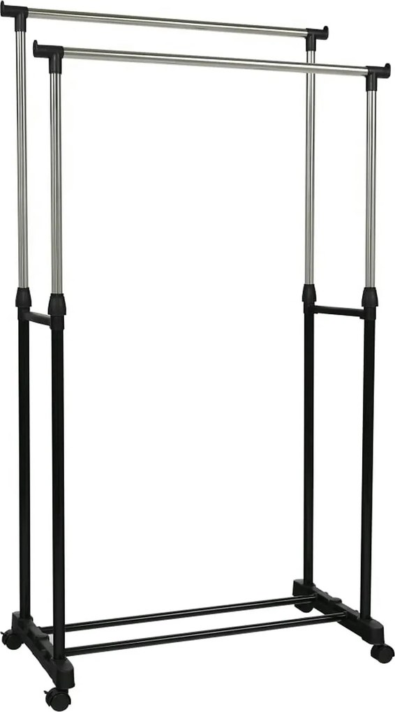 Stander haine OLIVER, negru/crom, metal/plastic, 80x43x150 cm