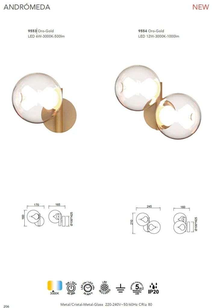 Aplica de perete LED design modern ANDROMEDA II