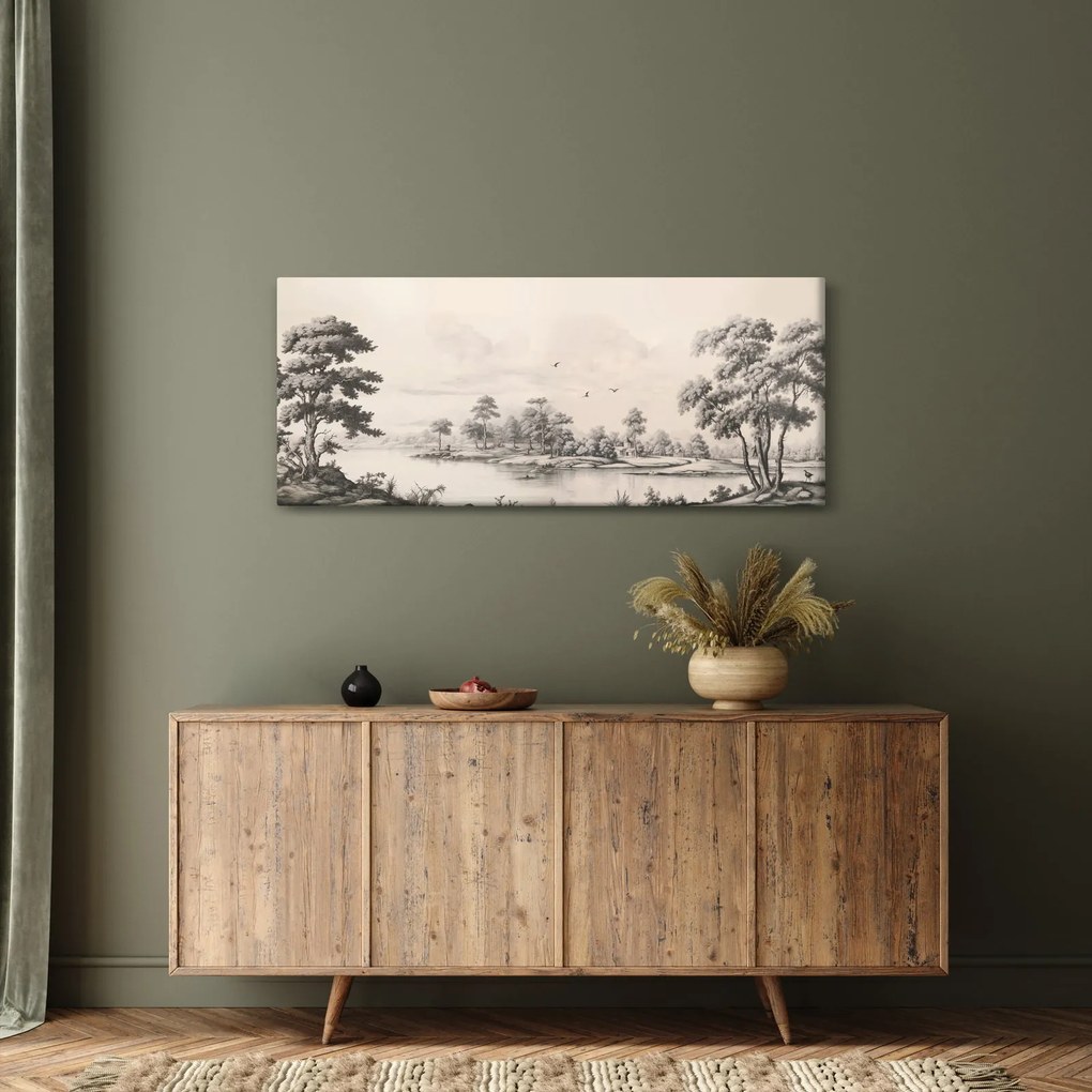 Tablou - Vintage peisaj desen peisaj (120x50 cm)