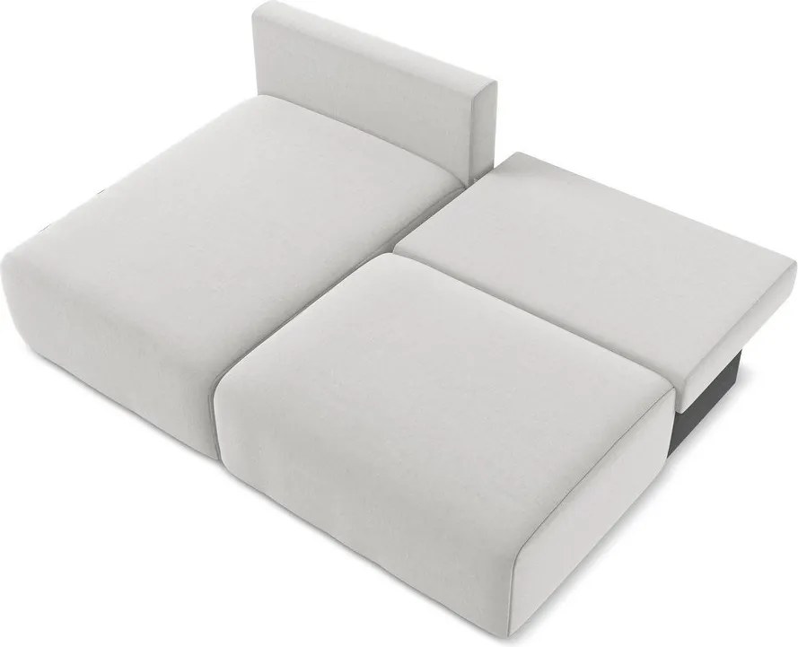 Colțar gri deschis extensibil/cu spațiu de depozitare cu tapițerie din catifea (cu colț pe partea stângă/cu șezlong) Kalena – Makamii