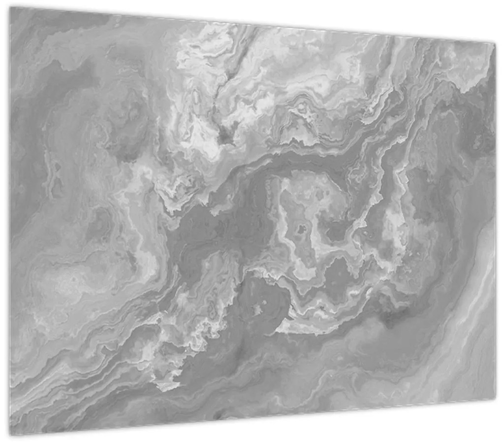 Tablou pe sticlă - Marmură în alb-negru (70x50 cm)
