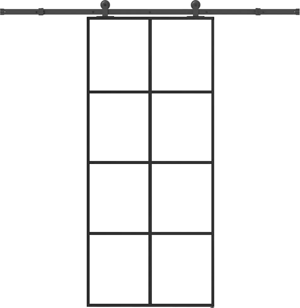 vidaXL Ușă glisantă cu set feronerie, 90x205 cm, sticlă ESG/aluminiu