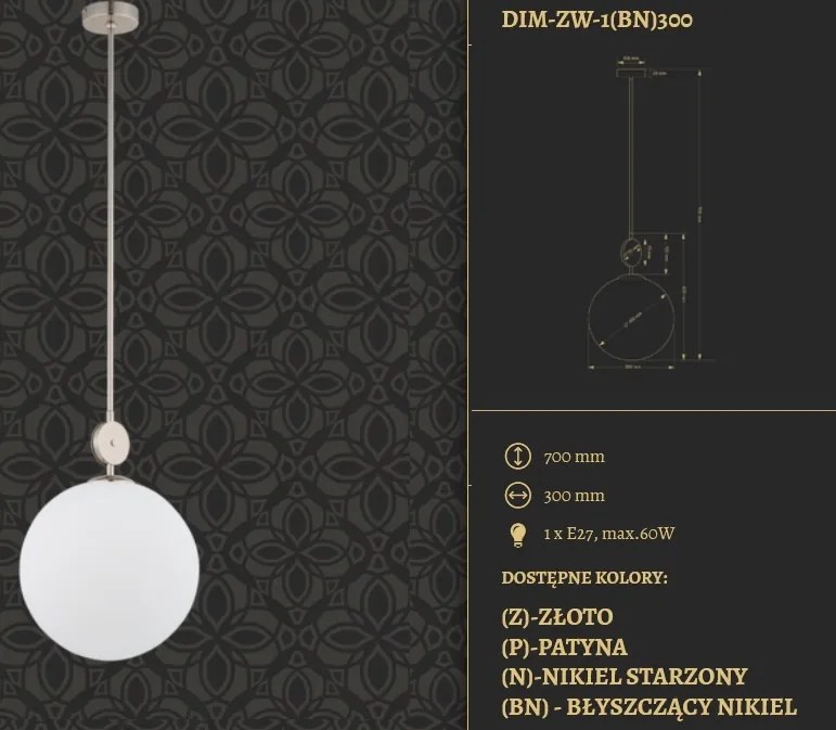 Pendul design clasic realizat manual DIMARO
