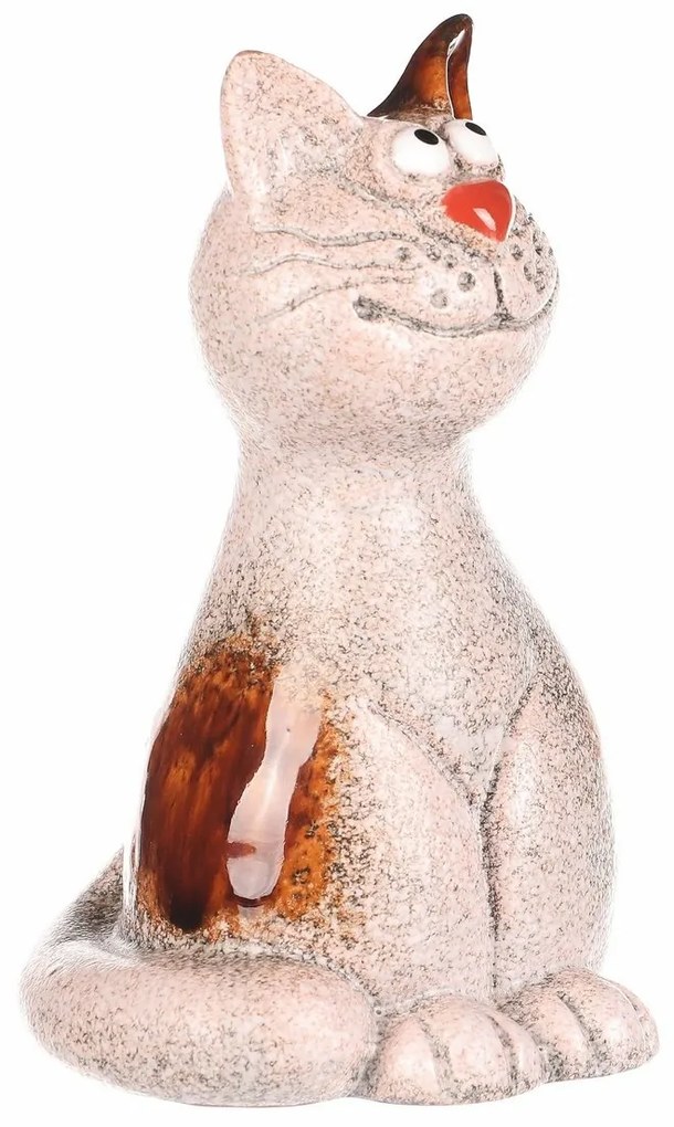 Decorațiune de grădină pentru gard Pisică, 9 x 9 x15 cm, ceramică, 15 cm