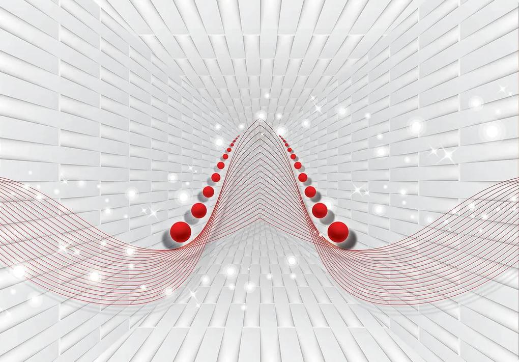 Fototapet - Coridor 3D - roșu (152,5x104 cm), în 8 de alte dimensiuni noi