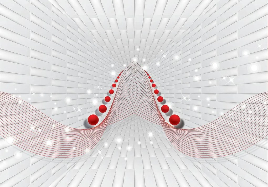 Fototapet - Coridor 3D - roșu (254x184 cm), în 8 de alte dimensiuni noi