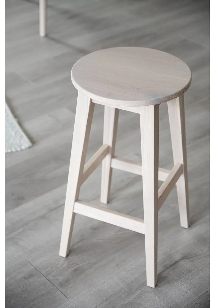 Scaun de bar în culoare naturală din lemn de stejar (înălțime șezut 65 cm) Austin – Rowico