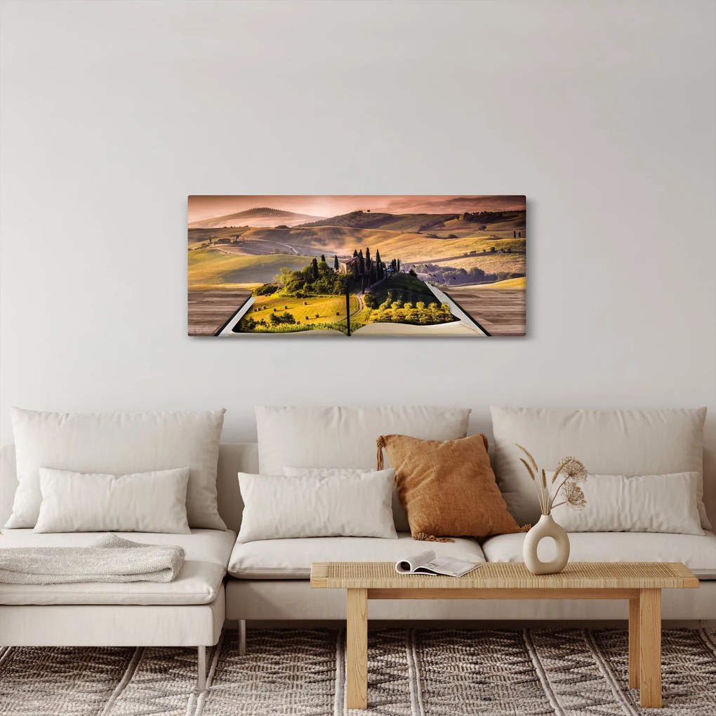 Tablou cu peisaj în carte (120x50 cm)