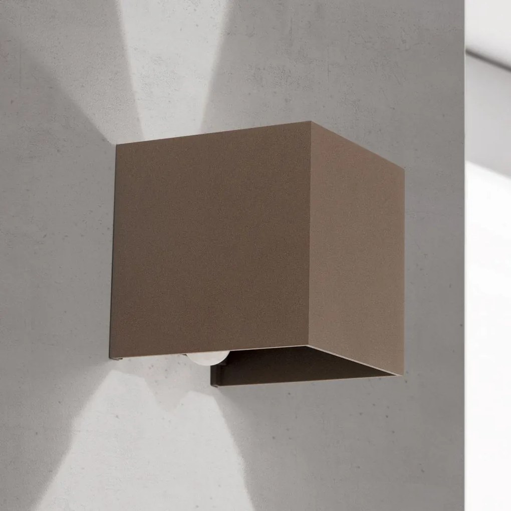 Aplica LED de exterior cu senzor de miscare IP54 CUBE-S corten