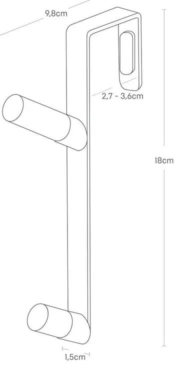 Cuier de ușă alb-natural din metal 1,5 cm Tower – YAMAZAKI