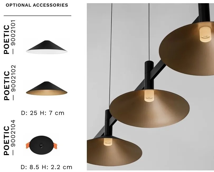 Lustra liniara cu 5 spoturi LED 3000K POETIC negru